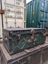 Antique Vintage Suitcase Luggage Chest Travel Trunk Case Christmas 