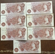 10 Shillings Banknotes Signed