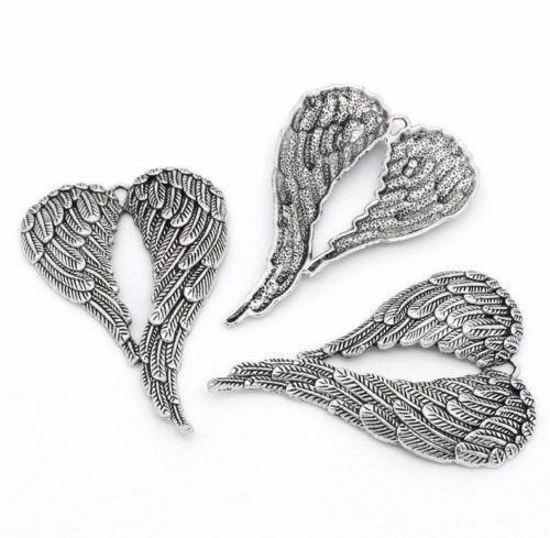 Large angel wings charms - large,