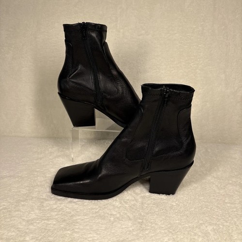 Zara black leather - black,