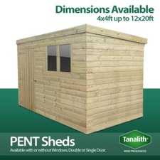 Total Sheds Garden Pent Shed Pressure Treated Tanalised Wooden T&G Timber