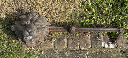 Antique large cast iron lions - large,
