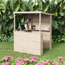 Wooden Outdoor Bar Shed Drinks Serving Counter Home Bar Shelter Party Pent Roof 
