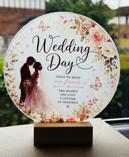 Personalised wedding day - personalised, round
