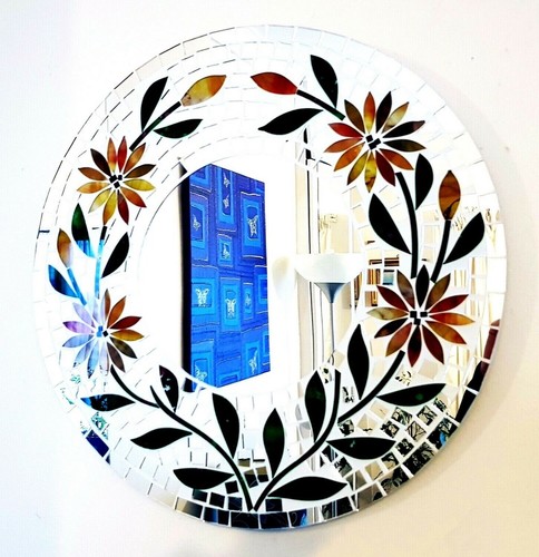 Round floral mosaic wall