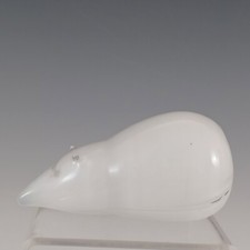 MARKED Wedgwood White Glass Mouse Sculpture RSW236