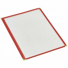 A4 Red American Style Menu Holder - Menu Cover 1 or 2 Pages Heavy Duty BarBits