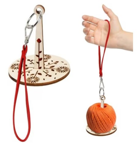 Wooden wrist yarn holder - wooden,