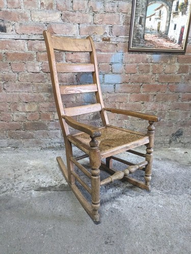 Antique woven seat - antique, rocking