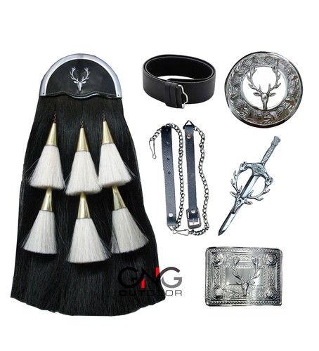 Staghead badge sporran set - staghead,