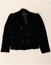 SPORTMAX Womens Crop Double Breasted Blazer Jacket UK 6 XS  Navy Blue CZ31