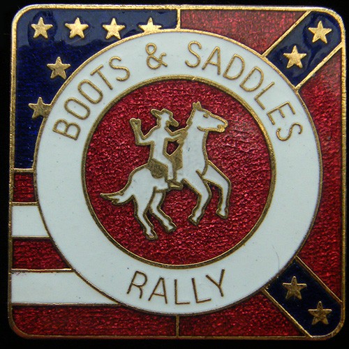 Boots saddles rally pin - boots,
