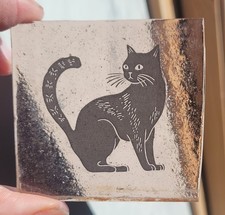 stained glass black cat