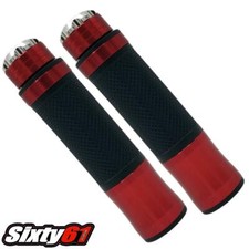 Kawasaki Ninja ZX6R ZX9R ZX10R ZX12R ZX14R H2 Chrome Red Grips Gel Comfort