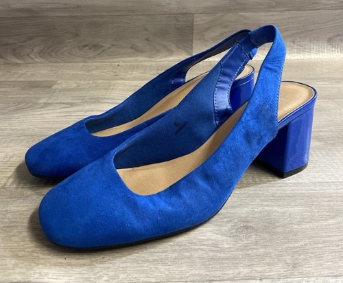 Royal blue suede - m&s, square