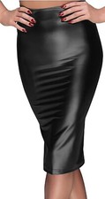 Ladies Wet Look Black Pvc Faux