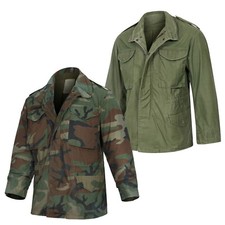 M65 Jacket US Original Vintage Army Surplus Camo Field Coat Camouflage Olive
