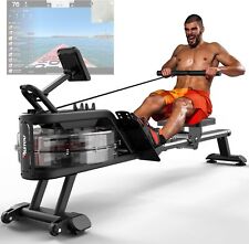PASYOU Water Rowing Machine, Foldable Rowing Machine for Home Gym,350LB Weight