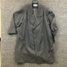 Vintage Peters for Exquisite Living Coat Womens Black Belted Wrap Made USA 80s