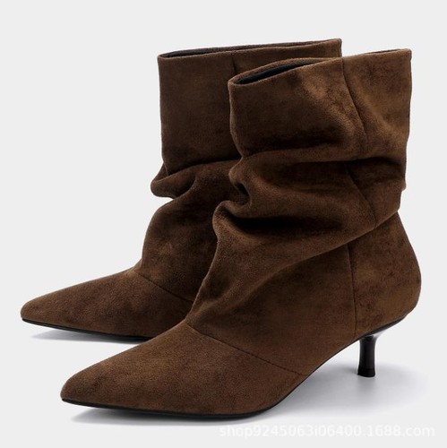 Retro pleated puffy boots - za,