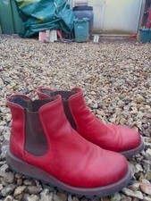 Fly red leather salv chelsea