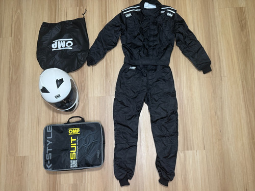 Omp karting suit black - omp, white