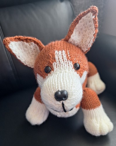 Corgi puppy dog hand kitted - dog,