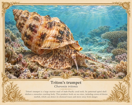 Triton trumpet snail with a - snail,