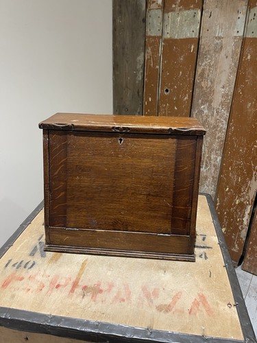 Vintage wooden tabletop bureau - wooden,