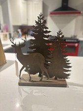 Laura Ashley Bronze Rust Deer Woodland Silhouette Ornament
