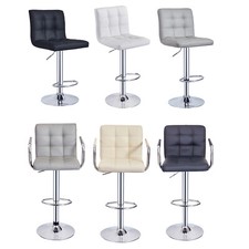 1/2pcs Faux Leather Bar Stools Breakfast Kitchen Chair Chrome Swivel Bar Stools