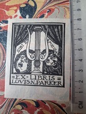 19/20th cent Amer. Pictorial EX-LIBRIS BOOKPLATE ~ Lovis Parker
