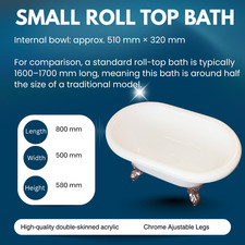 Small Roll Top Bath Chrome