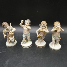 Irish Dresden Cherub Angel Figurines Set of 4 Musical Porcelain PLEASE READ tv
