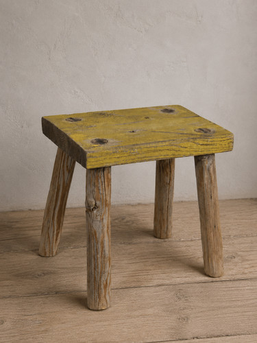 Vintage wooden stool rustic - wooden,
