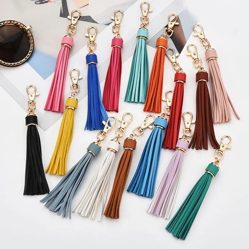 Leather tassel keychain - pu,