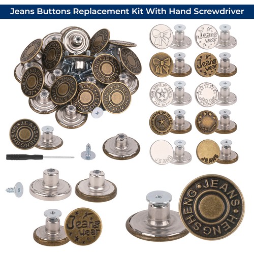 Metal jeans buttons - metal,