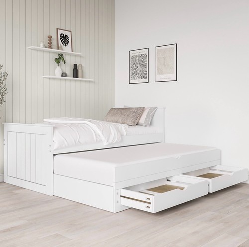 White guest bed pull out - white,