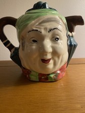 Vintage Lingard Gamp Teapot Dickens Martin Chuzzlewit Hand Painted  1950s