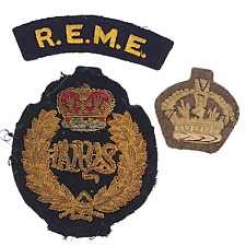 Set of 3 WW2 British Army Cloth Patches – Military Uniform Insignia, Collectible