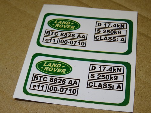 Land rover tow bar decal - 2x,
