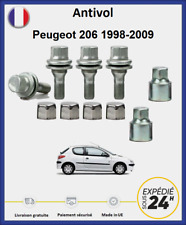 Peugeot 206 1998-2009 wheel lock nuts (4 nuts + 2 keys + 4 covers)