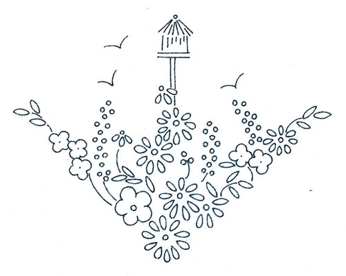 Vintage embroidery transfer - vintage,