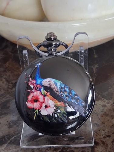 Ladies peacock pocket watch - pocket,