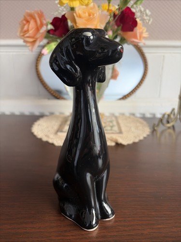 Vintage black dog greyhound - black,