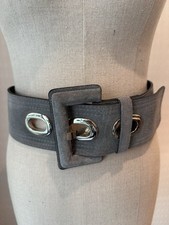 Luisa Spagnoli Vintage Grey Suede Real Leather Belt 88cm