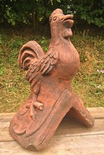 Cockerel Hen roof finial 90° angled decorative stone ridge tile chicken