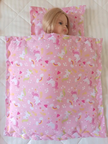 Pink unicorn small doll - pink,