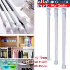 Extendable Spring Loaded Rods Telescopic Net Voile Tension Curtain Rail Pole UK