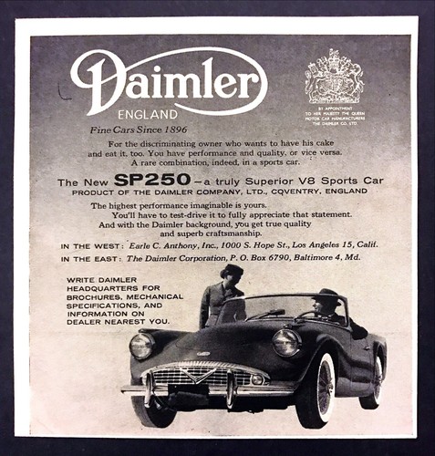 1960 daimler sp250 convertible - 1960,